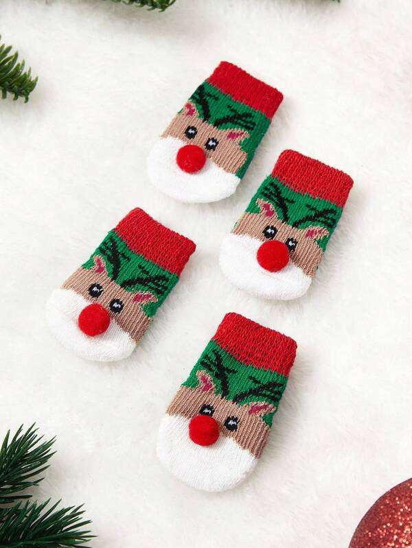 PETSIN 1 Pair Of Pet Christmas New Year Anti-Slip Socks, Christmas Anti-Slip Paw Pads, Anti-Slip And Stain Resistant, Dog Socks Christmas Supplies
