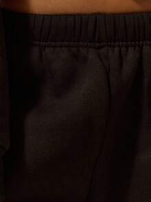 MUSERA ESSENTIALS 阔腿弹力腰慢跑裤 休闲日常宽松基础款运动裤 - 黑色 - 查看 6