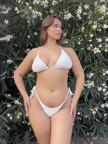 Nezia Cruz Summer Beach Women's Halter Neck Knot Side Fashion Bikini Set