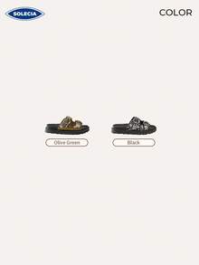 Solecia 女士厚底复古拖鞋，适合夏季日常户外穿着 - 橄欖綠 - 查看 9