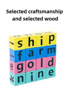 40 Cards 3D Letter Blocks Word Spelling Game Vocabulary Building Educational Toy Set For Preschool Kindergarten Classroom Holiday Gift Parent Child Interaction Learning Activities - Multicolor - View 6