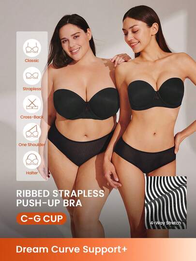 LUVLETTE Sujetador básico de camiseta con aros sin costuras, sin tirantes, transpirable y sin marcas para mujer talla grande