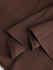 SHEIN CURVE+ Women's Elegant Business Casual Vest Jacket - Brown - View 8