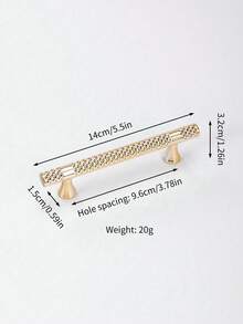 1pc Modern Simplistic And Luxurious Style Plastic Drawer & Cabinet Handle, Wardrobe Door Pull - Gold - View 6