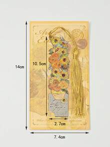 油画风格复古名画金属书签，手册阅读夹书扣吊坠，学生毕业礼物，办公文具学习用品，适合学生使用，便携式，是学校教师奖励和节日礼物的完美之选，也是送给爱好阅读者的最佳返校礼物 - 彩色 - 查看 10