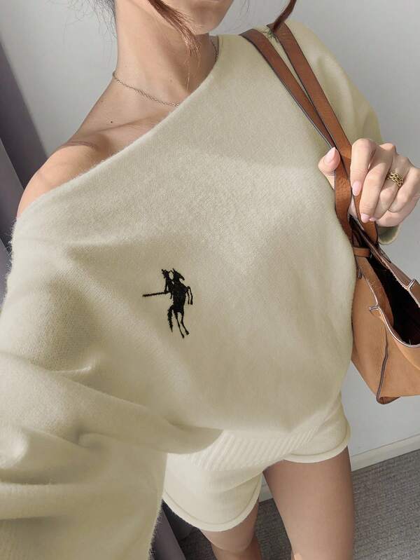 Flirla 两件套超大蝙蝠袖羊毛衫，灰色