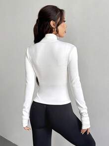 DAZY Women's Slim Fit White Sports Jacket, Autumn