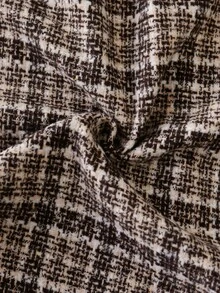 Franclia 大码女式不对称腰带装饰短裙，适合工作和约会，秋冬 - 咖啡棕 - 查看 4