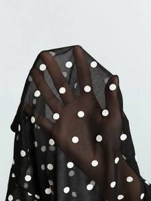 Maija 女士波点修身长袖T恤，都市通勤商务休闲装，正式办公着装，女教师，婚礼宾客，优雅百搭上衣，圣帕特里克节复活节派对外套，假日海滩度假夏季外出毕业典礼 - 黑色 - 查看 8