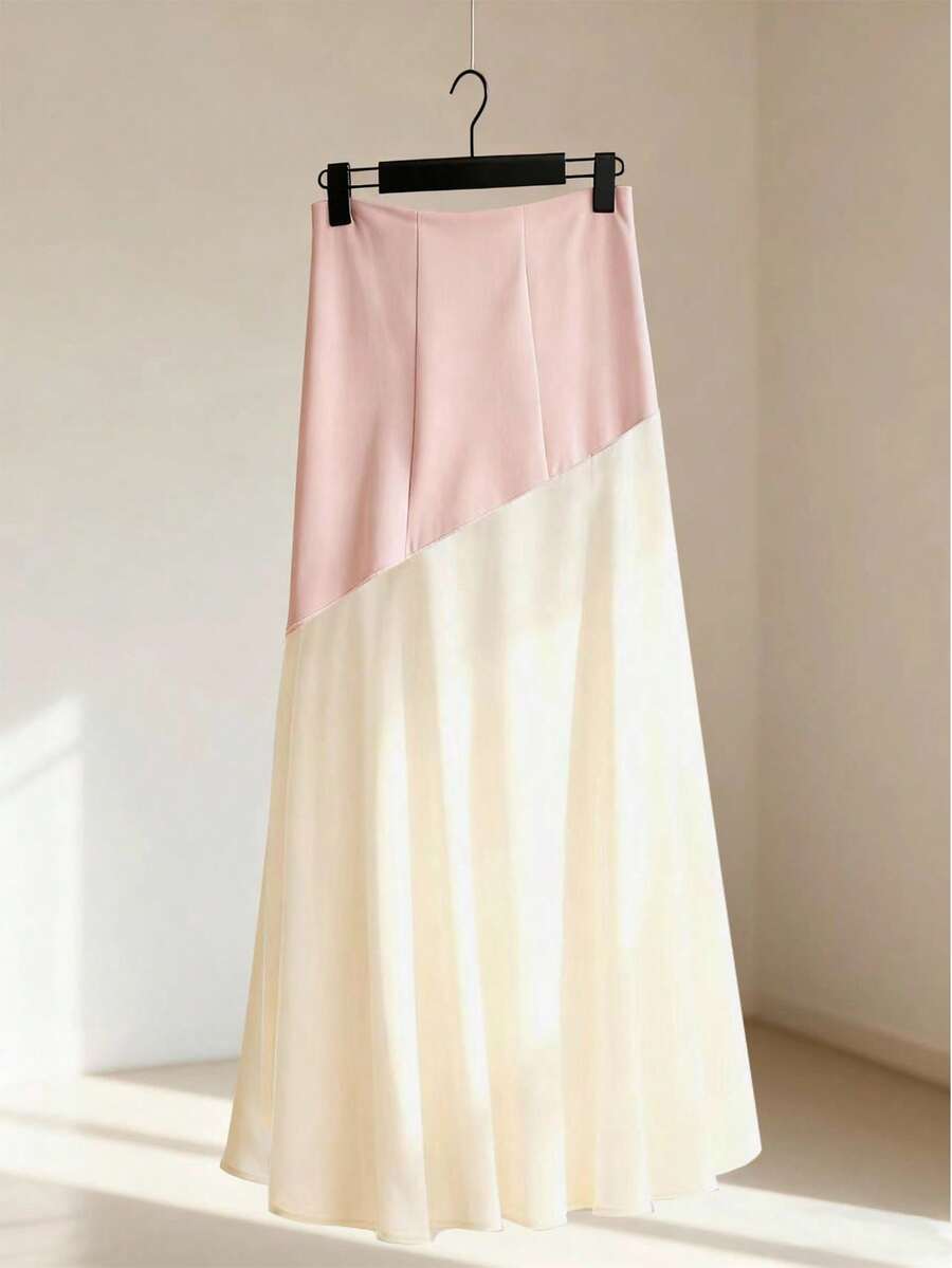 Franclia Women's Elegant Slim-Fit Colorblock Skirt, Stylish Design For Casual - Multicolor - View 1