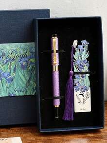 油画风格复古名画金属书签，手册阅读夹书扣吊坠，学生毕业礼物，办公文具学习用品，适合学生使用，便携式，是学校教师奖励和节日礼物的完美之选，也是送给爱好阅读者的最佳返校礼物 - 彩色 - 查看 15