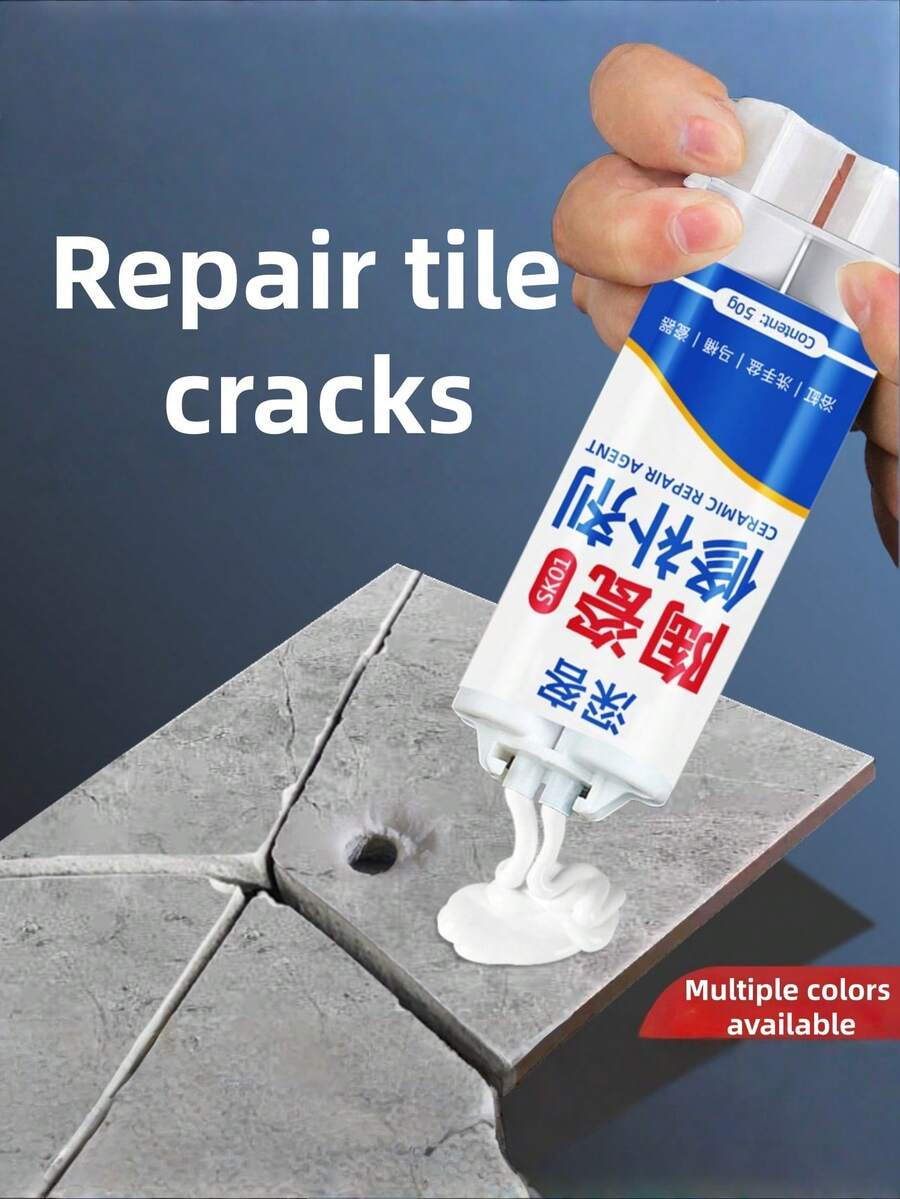 Ceramic Repair Glue Waterproof Crack Filler For Sink Toilet Bathtub Tile Fix High Strength Adhesive Paste White Transparent Home Improvement DIY Renovation Tool - White - View 1