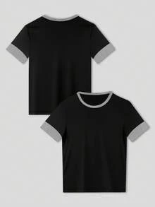 EverLounge 2pcs Men's Basic Casual Comfortable Homewear Retro British Relaxed T-Shirt And Pants Pajama Set