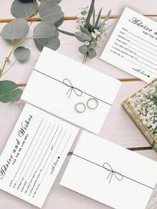 50 piezas - Tarjetas de consejos y deseos para las nuevas parejas Sr. y Sra., novia y novio, recién casados, tarjetas de consejos de boda perfectas para decoraciones de la recepción de bodas/fiesta de duchas nupciales - Blanco - Ver 6