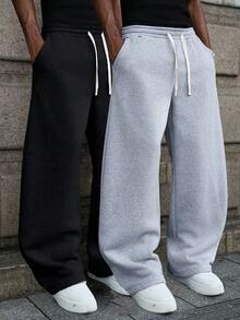 Manfinity EMRG 男士宽松休闲运动裤、阔腿裤、运动裤、慢跑裤、宽松百搭街头风格慢跑裤，适合街头服饰、休闲日常穿着、周末出游、音乐节、社交聚会等。这款裤子是男士衣橱中必备的百搭单品，是送给男朋友或丈夫的绝佳礼物。超大号运动裤 男士宽版运动裤 Pro Club 运动裤 灰色宽松运动裤 - 彩色 - 查看 6