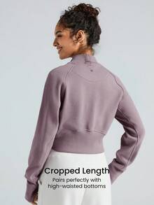GLOWMODE Mỗi ngày Lông cừu Túi Quần skinny Bóng chày Jacket thể thao Với Ngón tay cái Hằng ngày Đồ ngủ - Elderberry - Xem 8