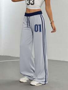 Quần thể thao in chữ ngắn thời trang đường phố dành cho thiếu niên (nữ), thích hợp cho các buổi đi chơi, phong cách đường phố và đi học - Xám - Xem 8