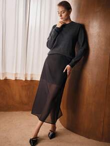 MOTF PREMIUM 100% 羊毛圆领毛衣 - 灰色 - 查看 6