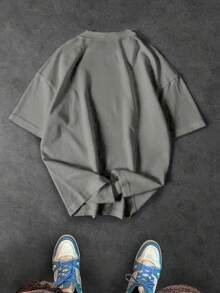 Sport MetroGents 男士休闲圆领短袖翼纹运动T恤 - 灰色 - 查看 2