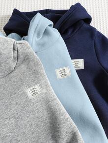SHEIN Bộ 6 món/Bộ đồ thể thao dễ thương cho bé trai/bé gái, áo hoodie in chữ đan và quần jogger, quần áo trẻ em Unisex cho mùa thu/đông - Nhiều màu - Xem 3