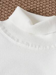 SHEIN Baby Boy Casual Minimalist Long Sleeve Sweater, Suitable For Summer - White - View 4