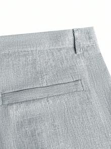 Calvornis 男士纯色翻领长袖夹克和裤子休闲西装套装 - 灰色 - 查看 9