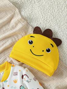 SHEIN Baby Boy Cute Dinosaur Print Long Sleeve Jumpsuit And Hat Set, Casual For Spring/Autumn - Multicolor - View 5