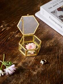 Cirelle 六角玻璃珠宝盒花屋首饰盒多肉钻戒花屋家居园艺植物花屋