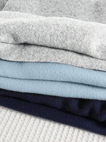 SHEIN Bộ 6 món/Bộ đồ thể thao dễ thương cho bé trai/bé gái, áo hoodie in chữ đan và quần jogger, quần áo trẻ em Unisex cho mùa thu/đông - Nhiều màu - Xem 9