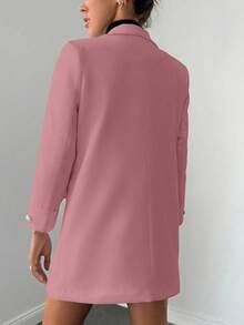 Women's Casual Everyday Commute Notched Collar Blazer, Autumn - Rusty Rose - View 2