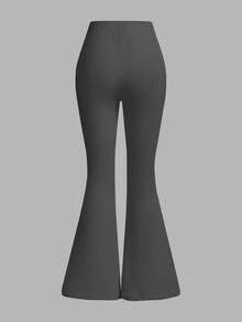 SHEIN PETITE Bộ 3 quần bó cạp chun co giãn cạp chun quần ống loe bó sát cho nữ - Nhiều màu - Xem 10