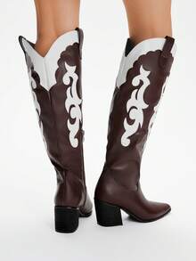 Styleloop Giày bốt đế gỗ ấm áp thoải mái, đơn giản dành cho nữ, thích hợp cho Halloween, Giáng sinh, tiệc tùng, lễ hội âm nhạc, mùa thu - Nhiều màu - Xem 7