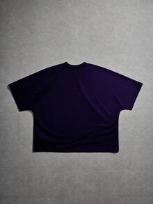 PAVTROS American Street Style Batwing Sleeve Mock Neck Cropped T-Shirt With Large Eye Graphic Print - Black - View 2