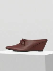 Mnmlis Women's Versatile Platform Wedge Heel Shoes - Burgundy - View 1