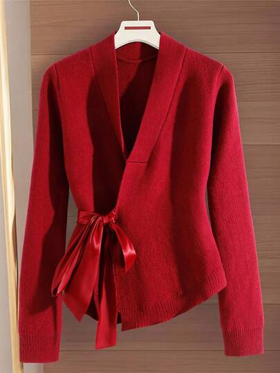 Franclia Autumn/Winter New Unique Design Niche High-Quality Elegant Versatile Women Pullover Sweater