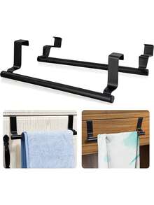 Toallero para puerta de gabinete, toallero para toallas de cocina de gabinete, toallero de acero inoxidable para cocina, toallero para puerta de gabinete de cocina y baño - multicolor - Ver 2