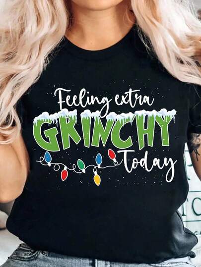 SHEIN Women's Loose Fit Round Neck T-Shirt, Best Christmas Gift