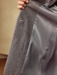 MOTF PREMIUM 女式羊毛花呢亮灰色西装外套，秋冬 - 灰色 - 查看 8