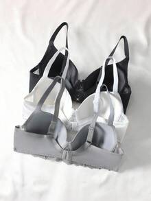 SHEIN 3件性感蕾丝聚拢文胸 - 彩色 - 查看 2