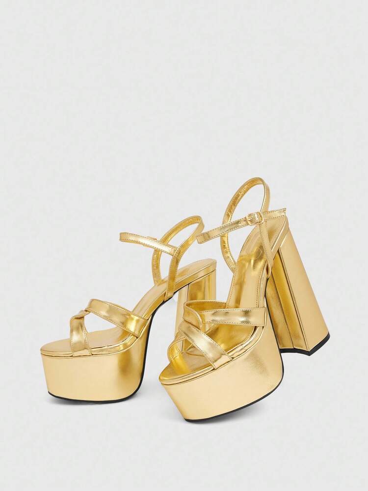 CUCCOO LuxiPop Sexy Fashion Thick Heel Waterproof Platform High Heel Sandals For Women, Suitable For Halloween, Christmas, Party, Nightclub Outfit