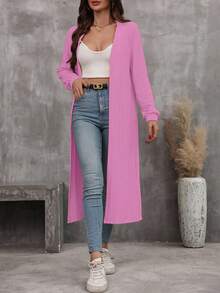 EMERY ROSE 女士休闲纯色浅紫色长袖轻薄外套，适合春、夏、秋、冬、派对、新年、感恩节、情人节、复活节等休闲场合穿着。 - 淡紫色 - 查看 6