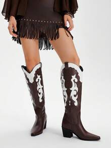 Styleloop Giày bốt đế gỗ ấm áp thoải mái, đơn giản dành cho nữ, thích hợp cho Halloween, Giáng sinh, tiệc tùng, lễ hội âm nhạc, mùa thu - Nhiều màu - Xem 8