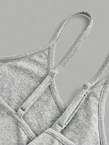 SHEIN EZwear 4 件套女式紧身短款休闲背心，颜色有黑色、棕色、花灰色、白色 - 彩色 - 查看 6