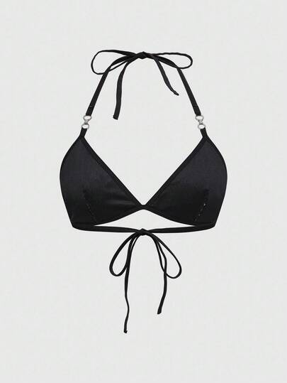 ROMWE Avant Brassière dos nu avec encolure à col montant et broderie de sequins Y2K