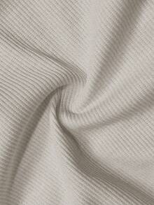 Slaydiva Plus Size Casual All-Match White Slim Fit With Deep U-Neck Long Sleeve T Shirt-C