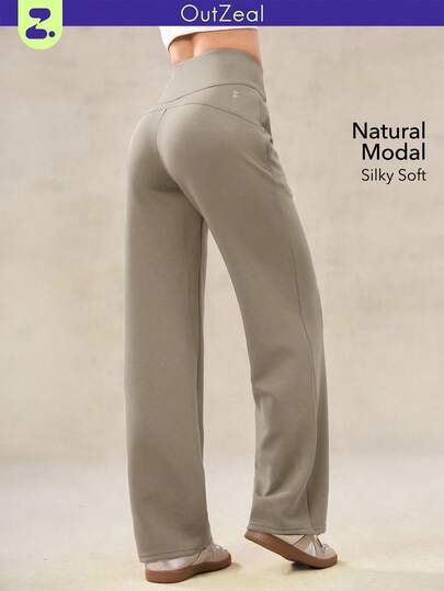 OutZeal 女士天然柔软丝滑触感弹力收腹运动裤日常休闲裤