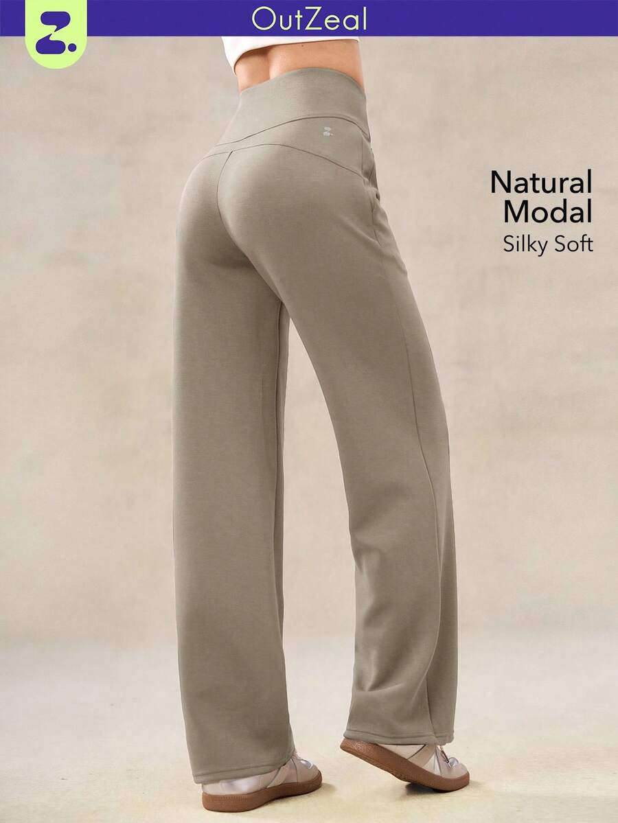 OutZeal 女士天然柔软丝滑触感弹力收腹运动裤日常休闲裤 - 灰色 - 查看 1