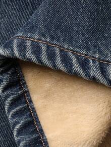 DAZY Vintage Loose Street-Style Washed Distressed Wide-Leg Women Jeans