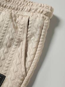 Manfinity Homme 男士秋季字母图案抽绳连帽衫和裤子休闲套装