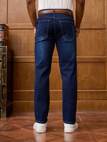 RivetRise Men's Casual Straight-Leg Pocket Jeans, Versatile Hang Out Going Out Commute Work Urban